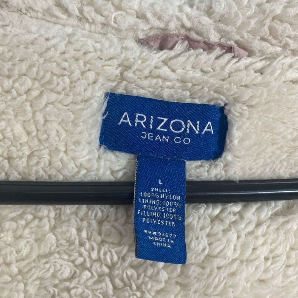 Arizona Jean Co women’s large winter coat pink hooded zip and snap‎ - Picture 4 of 8